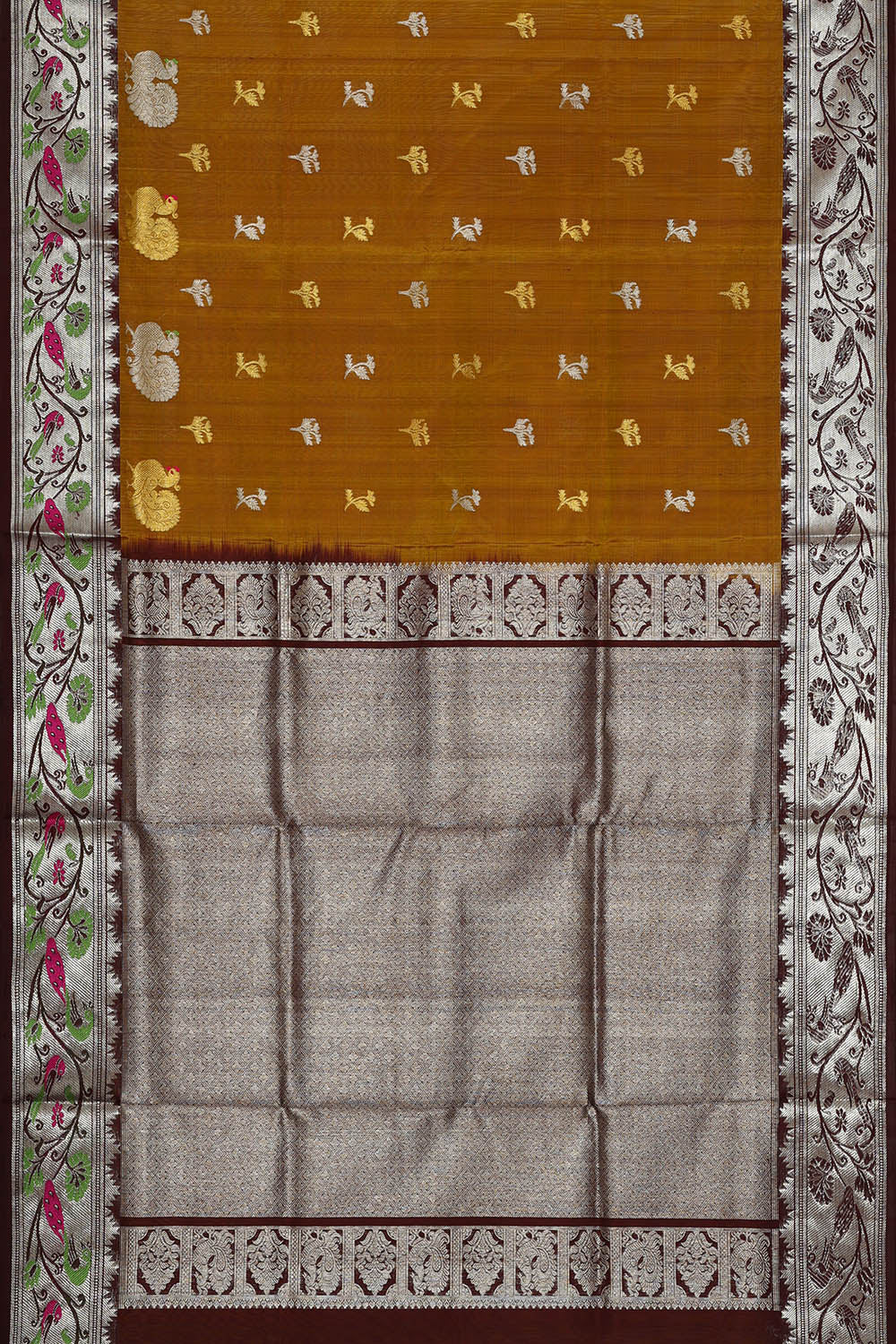 Image of Venkatagiri Silk Green Saree