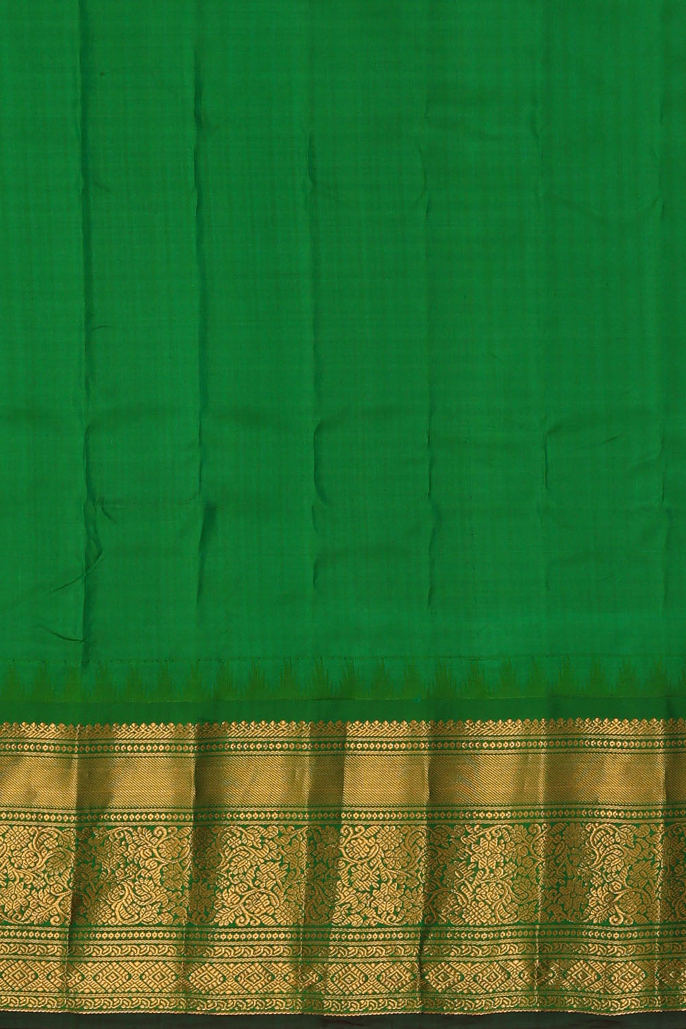 Image of Orange Gadwal Silk Kattam Saree