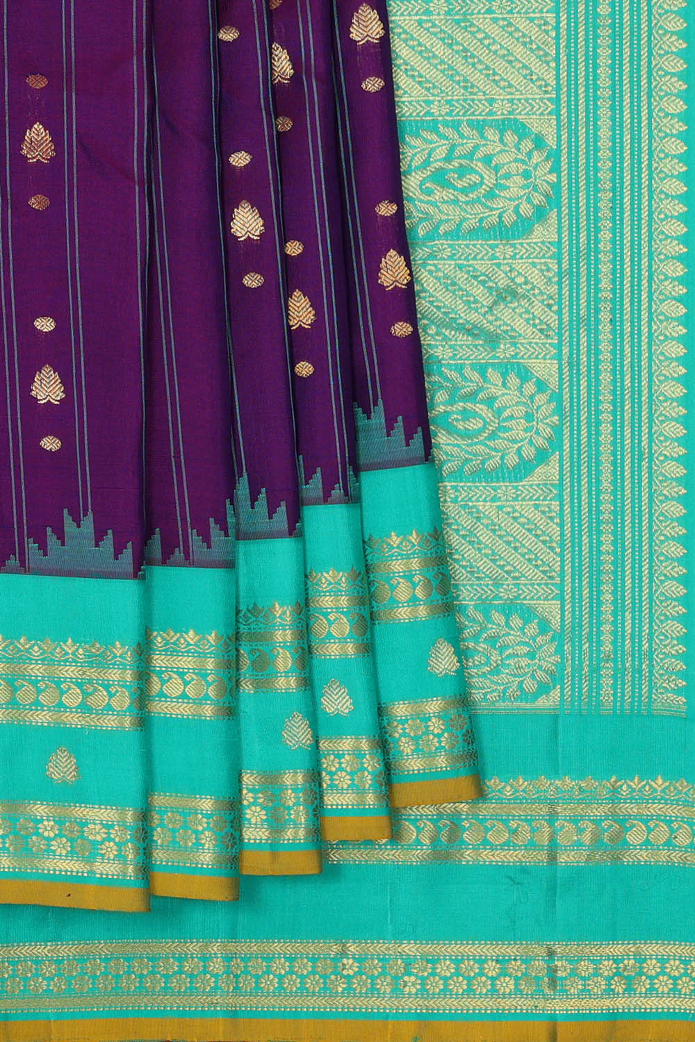 Image of Gadwal Silk Violet Saree