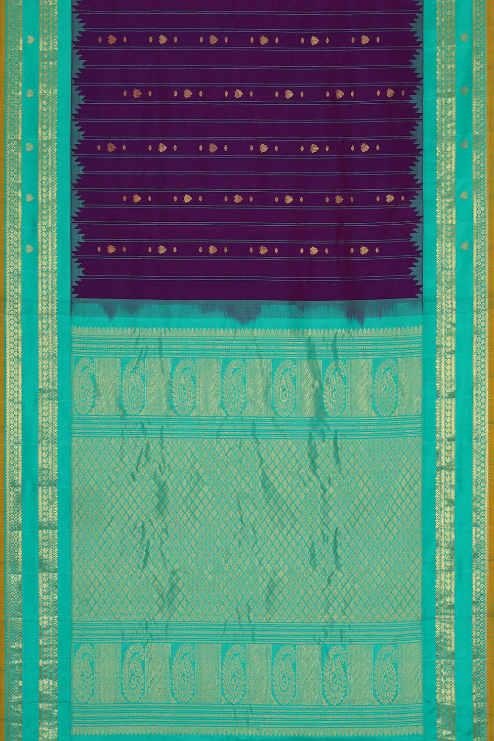 Image of Gadwal Silk Violet Saree