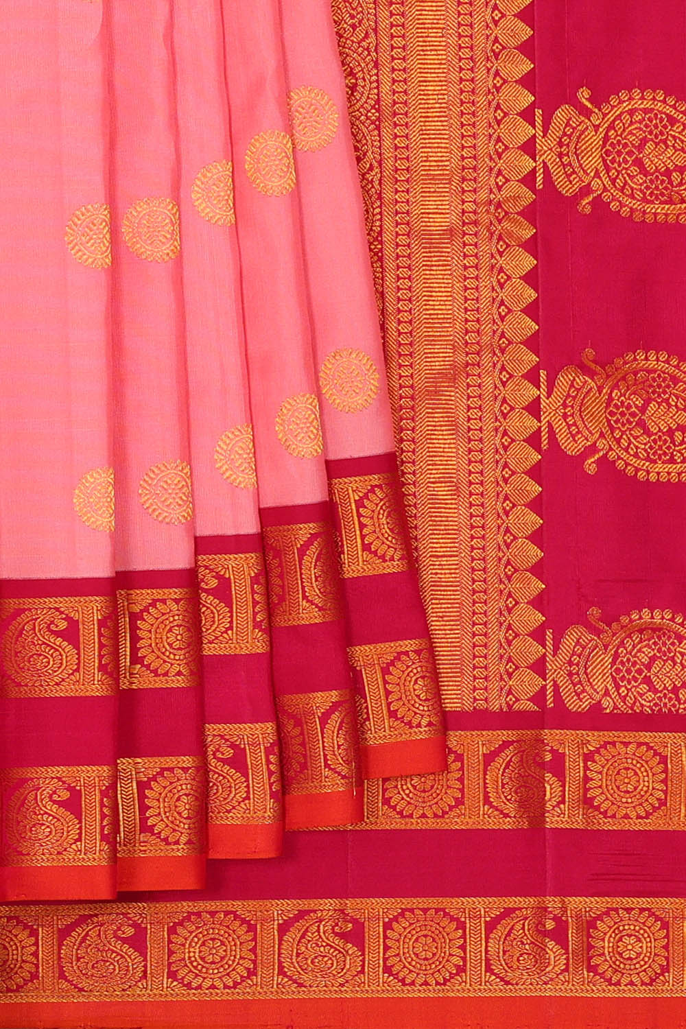Image of Gadwal Silk Light Pink Saree