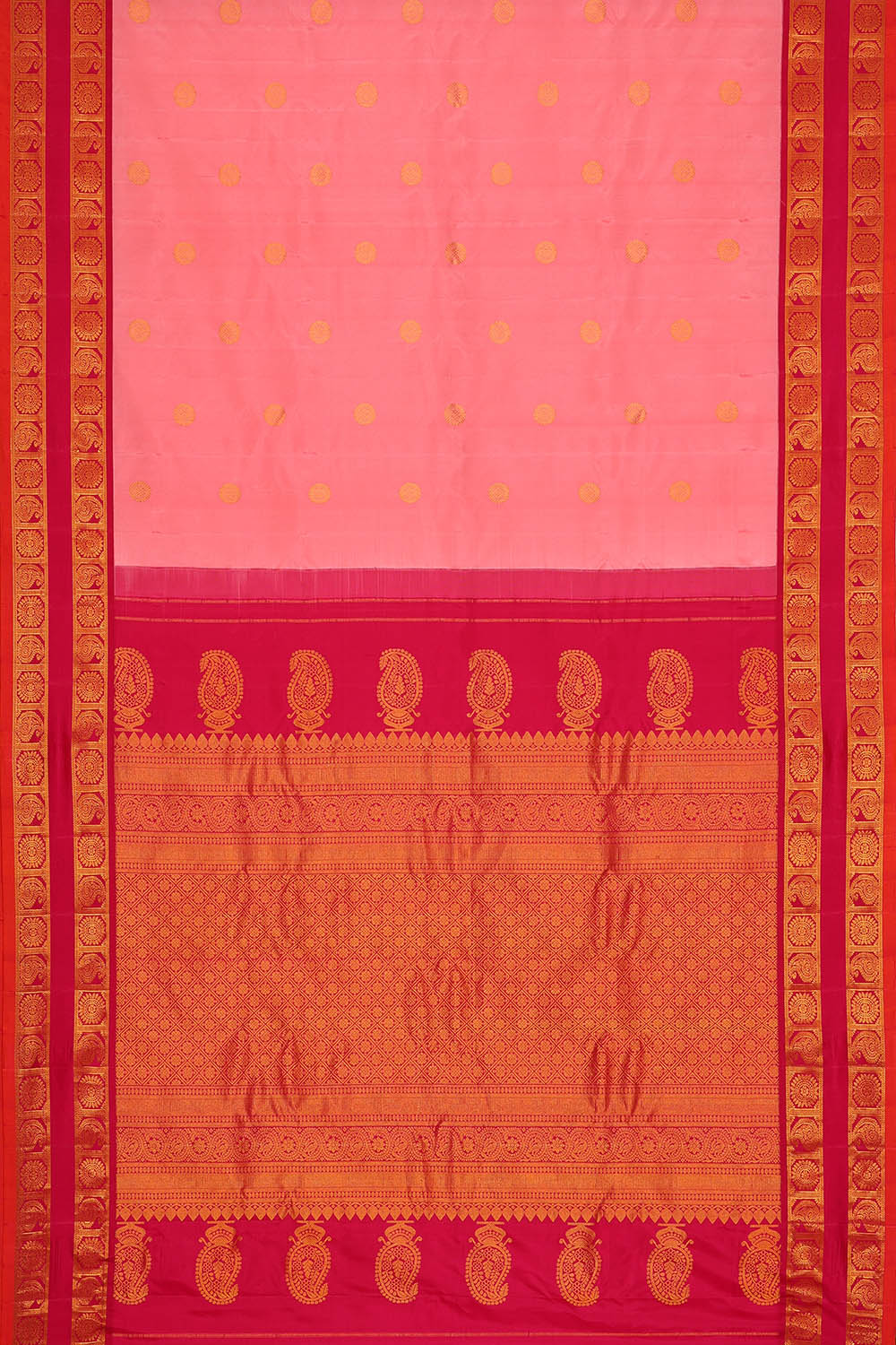 Image of Gadwal Silk Light Pink Saree