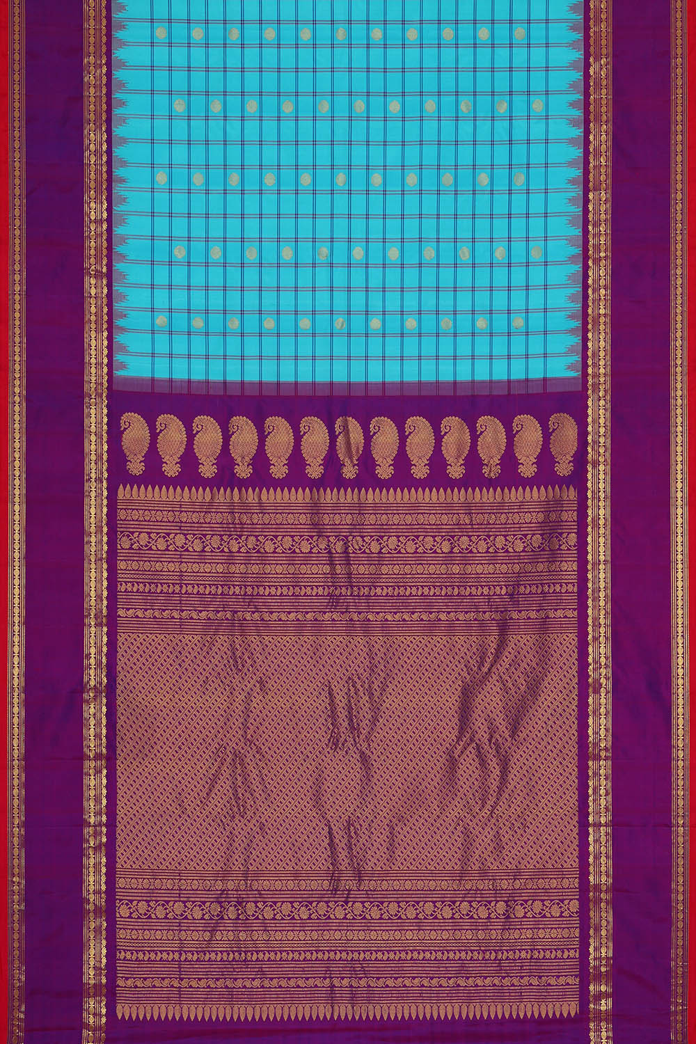 Image of Gadwal Silk Blue Saree