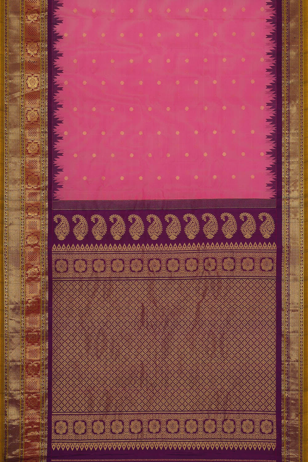Image of Gadwal Silk Pink Saree
