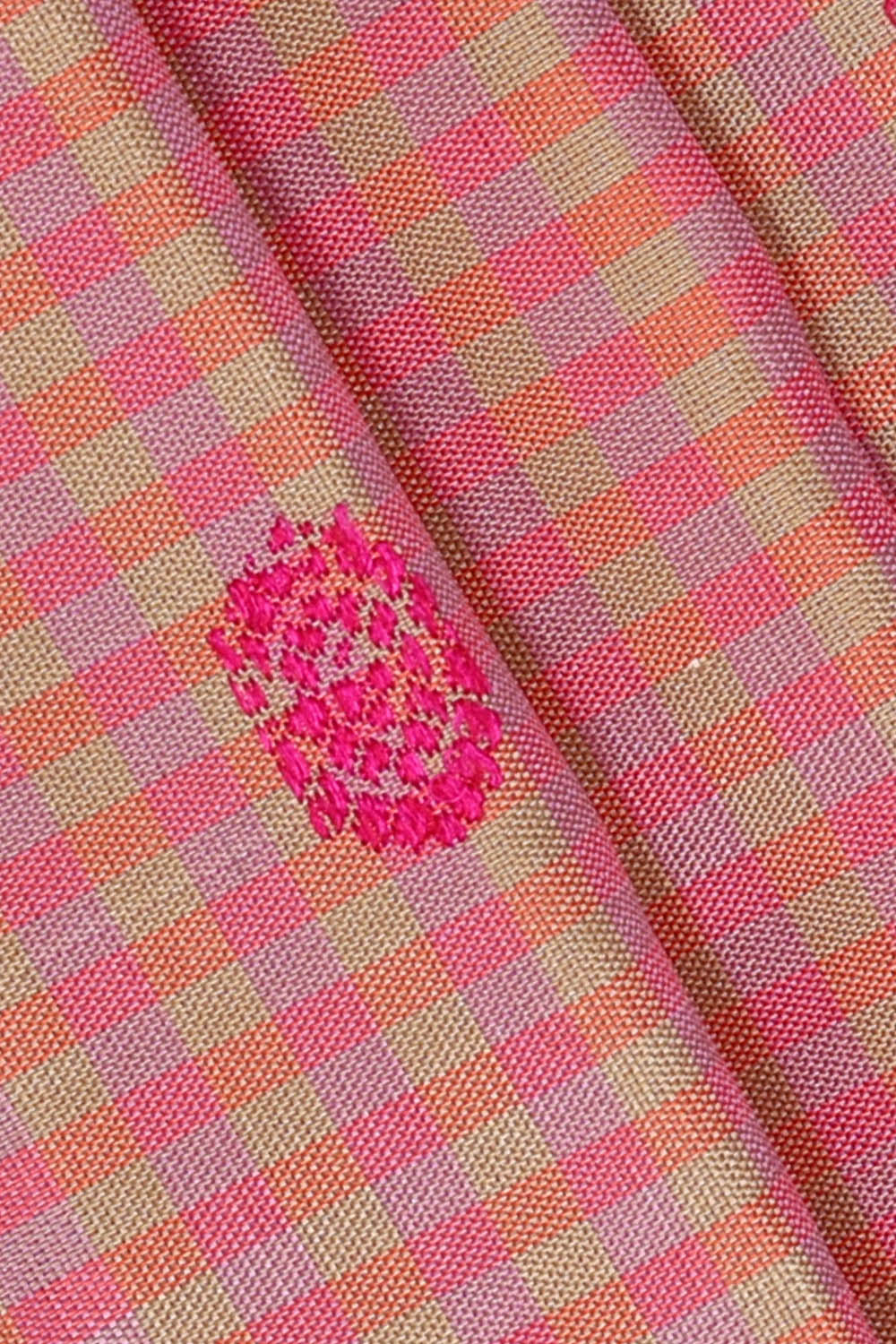 Image of Gadwal Silk Pink and Beige Saree