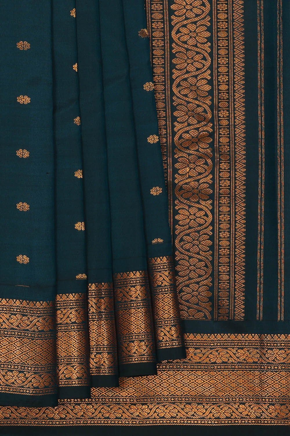 Image of Gadwal Silk Blue Saree