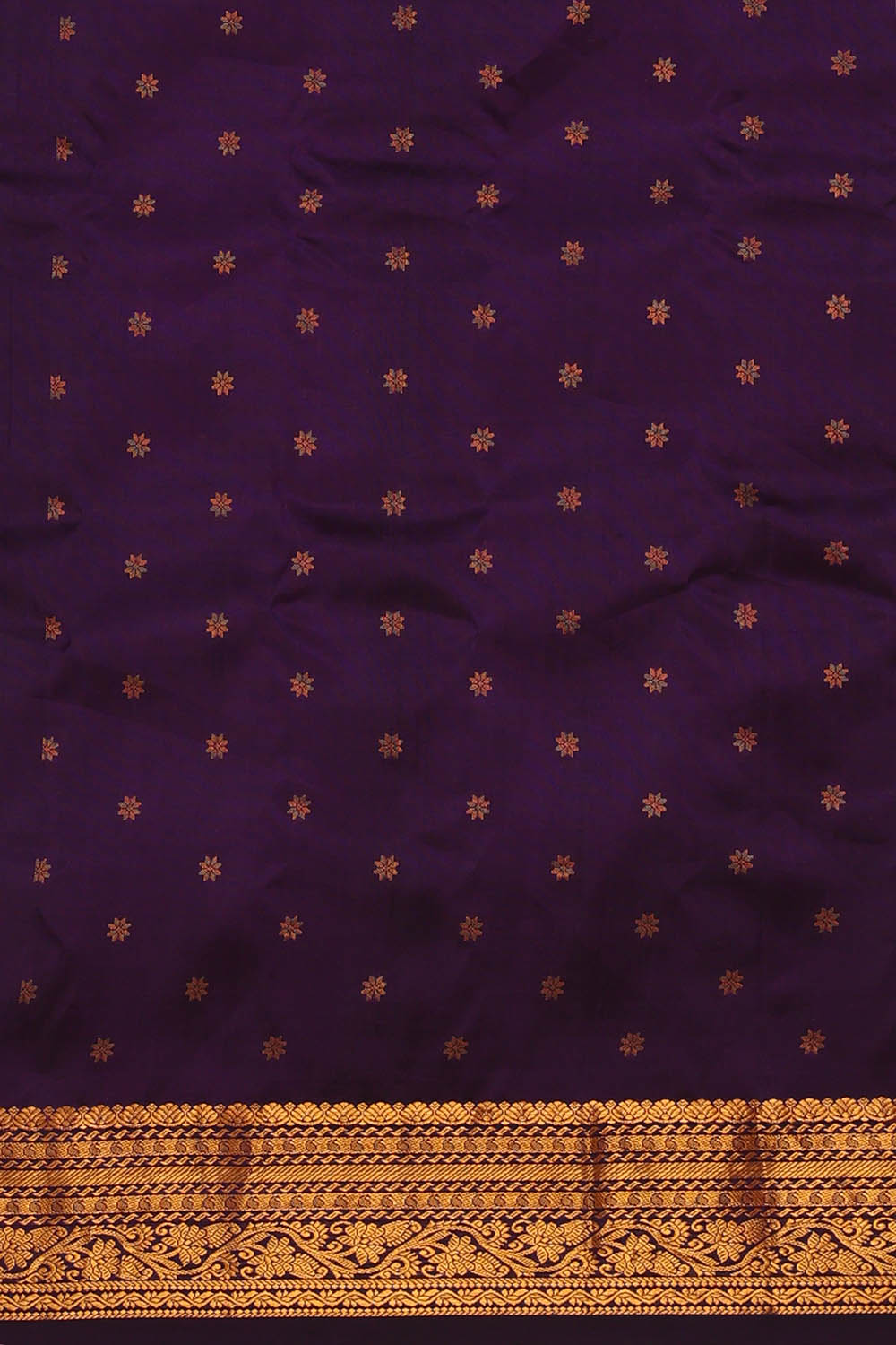 Image of Gadwal Silk Navy Blue Saree