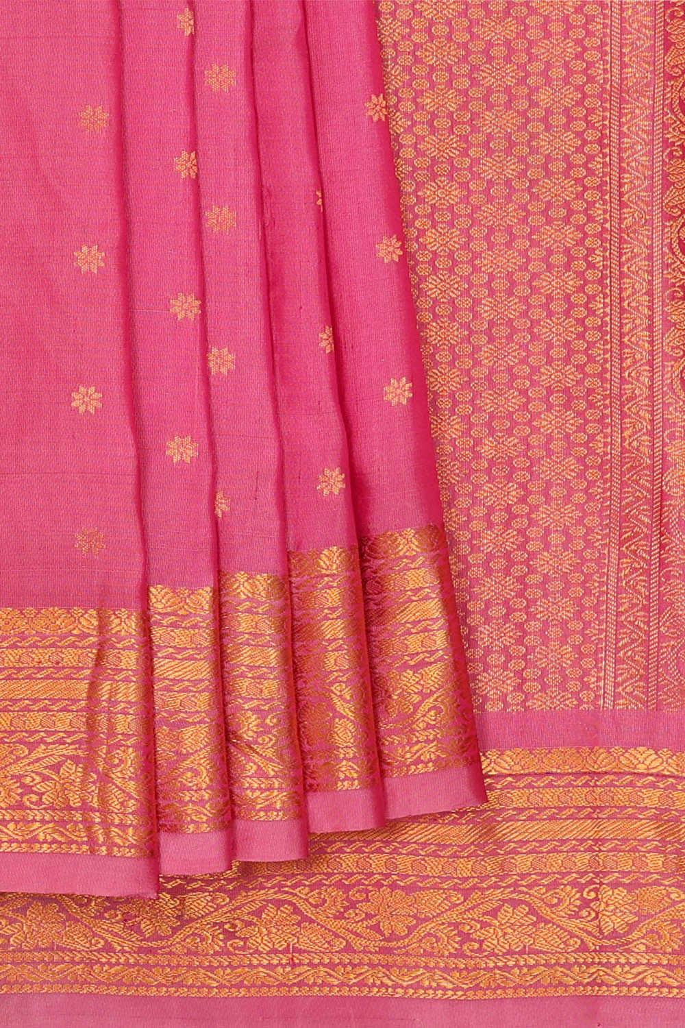 Image of Gadwal Silk Pink Saree