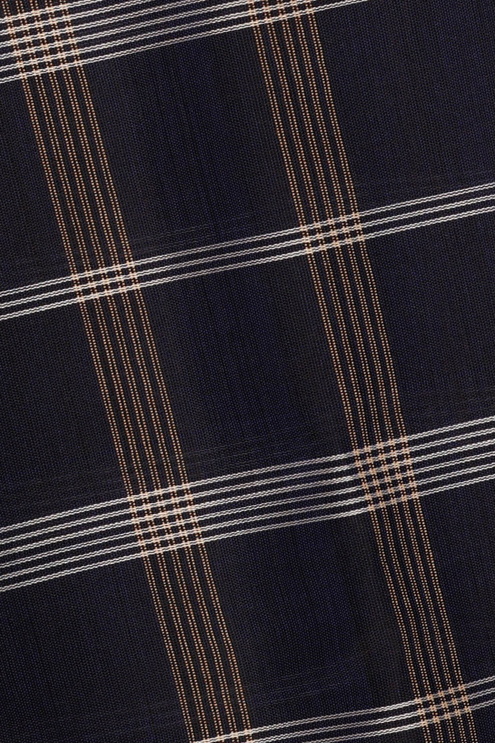 Image of Gadwal Cotton Silk Navy Blue Saree