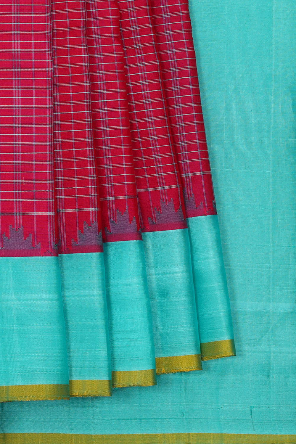 Image of Pink Gadwal Silk Kattam Saree