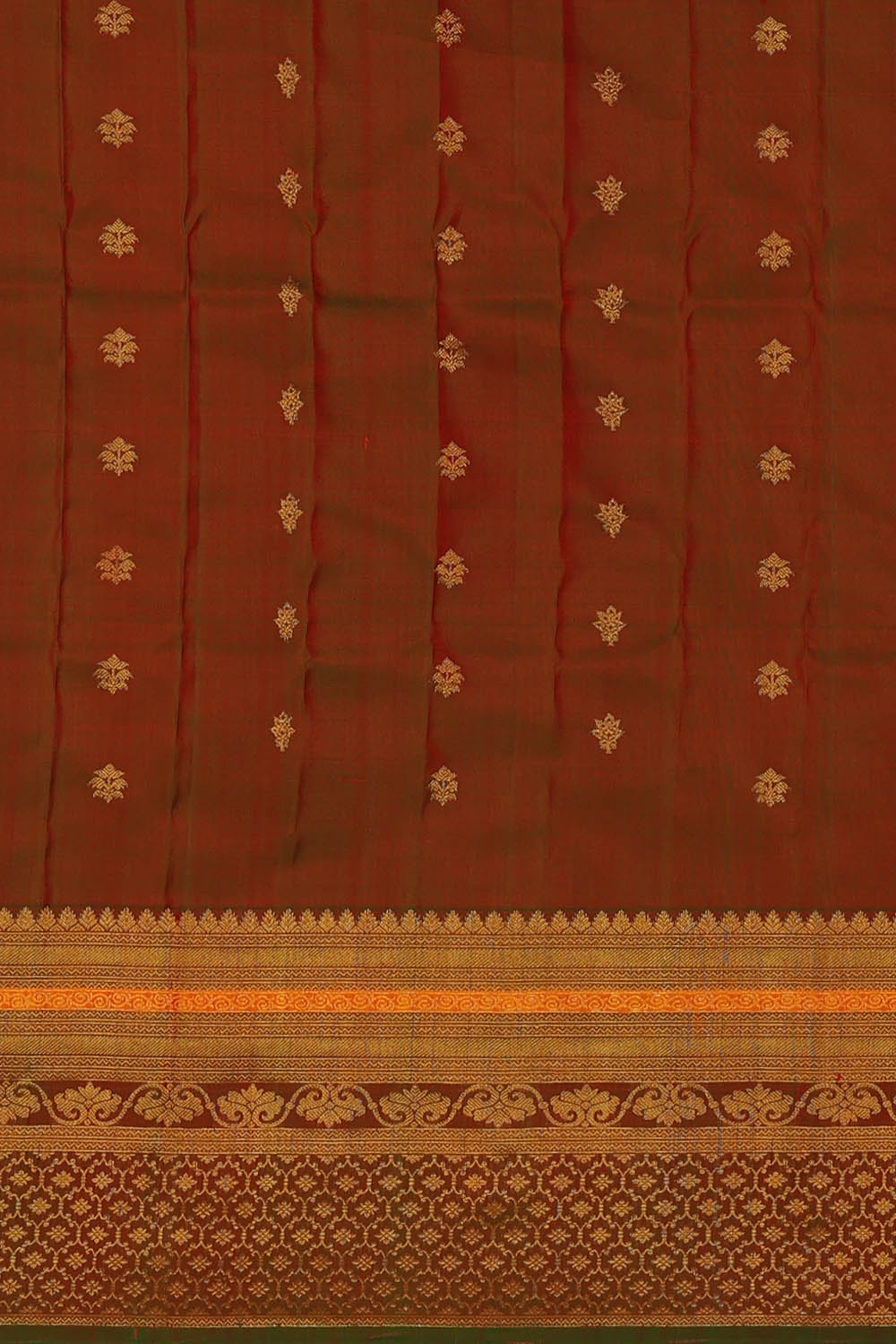 Image of Gadwal Silk Red Saree