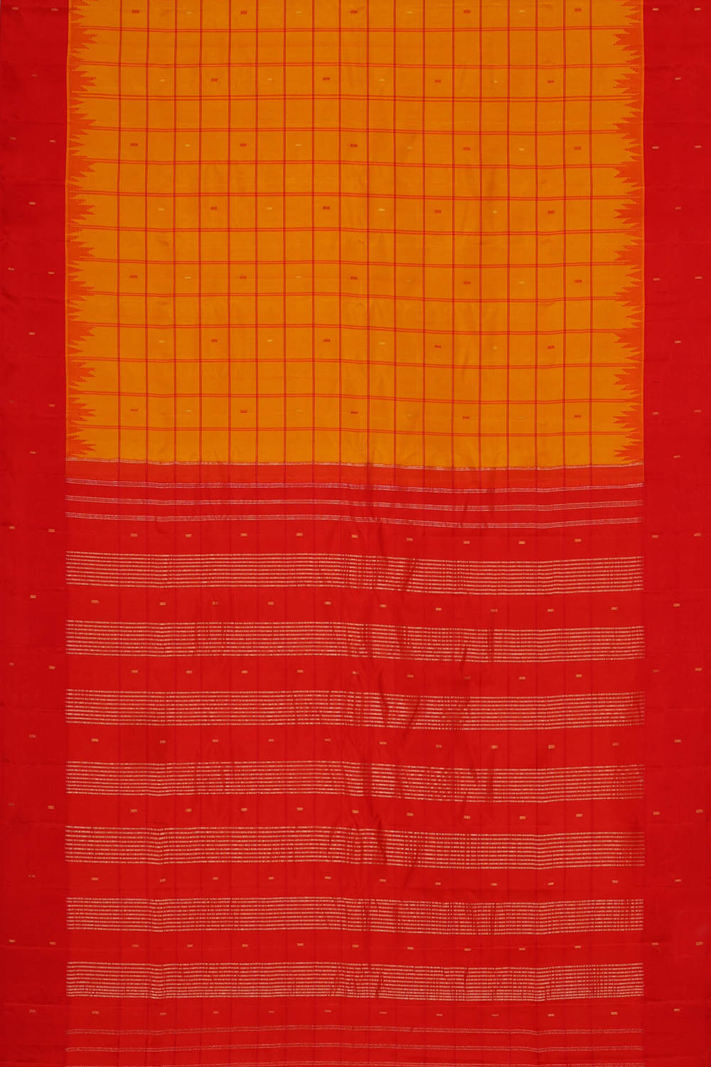 Image of Gadwal Silk Yellow Saree