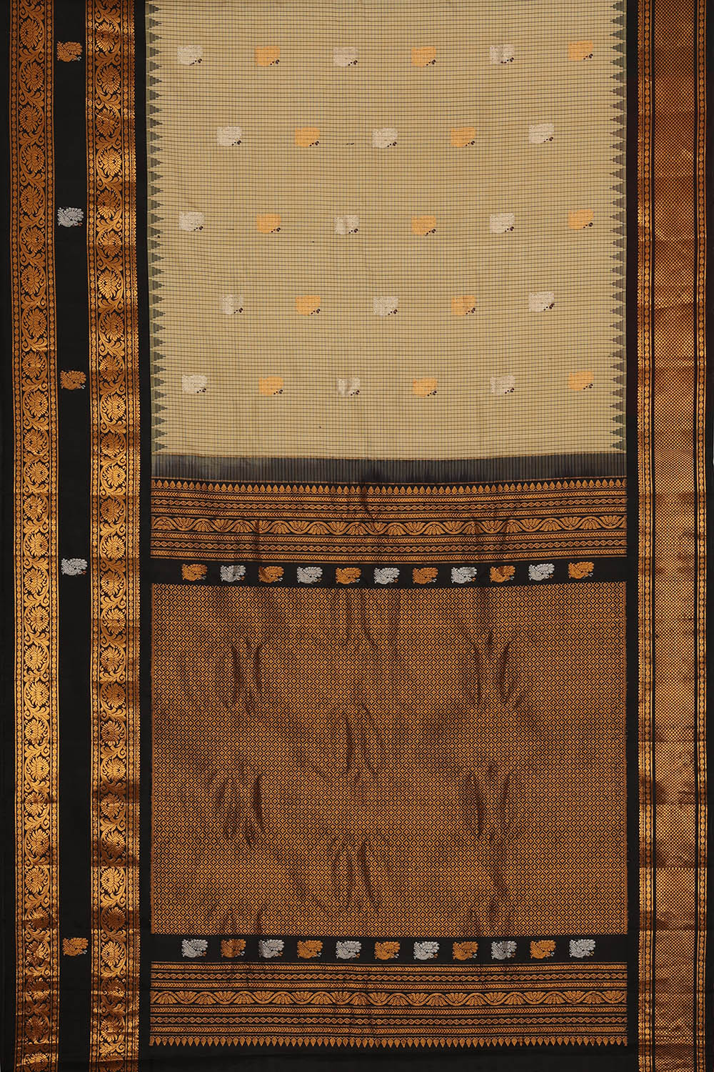 Image of Gadwal Silk Beige Saree