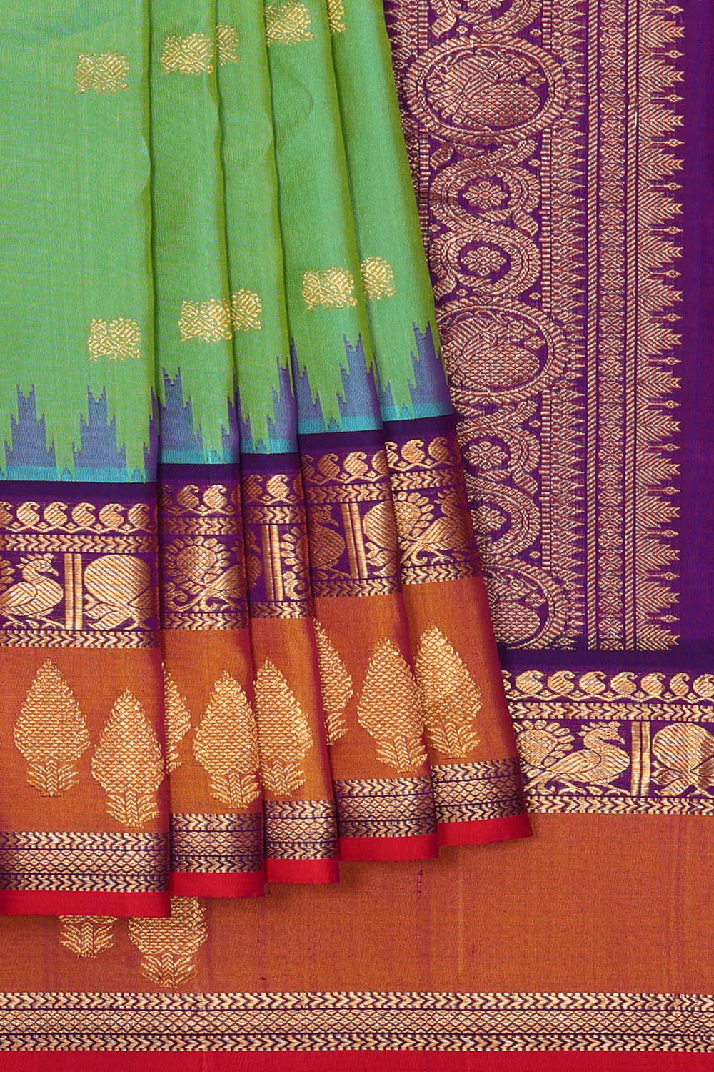 Image of Gadwal Silk Light Green Saree