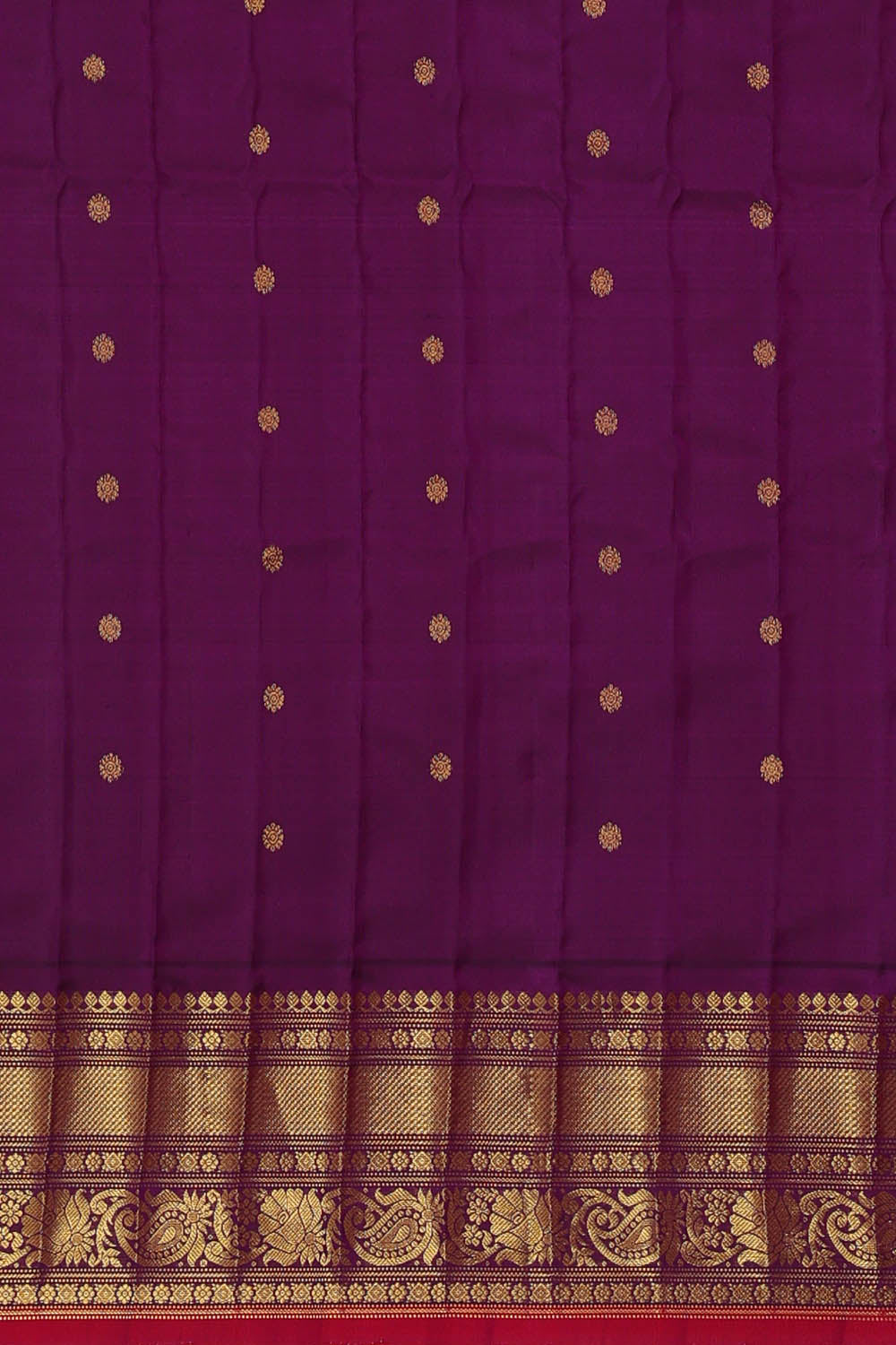 Image of Gadwal Silk Orange Saree