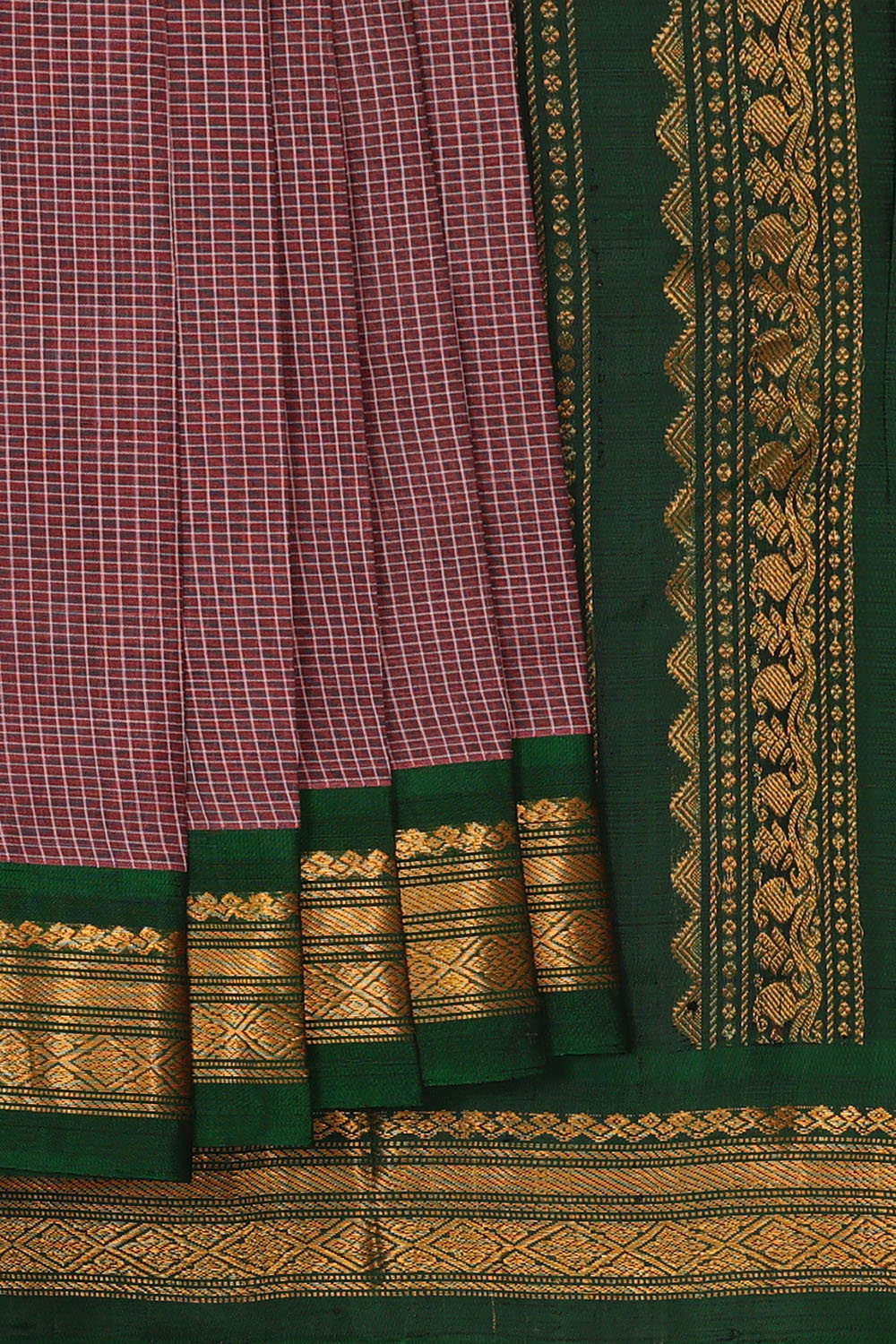 Image of Purple Cotton Gadwal Saree