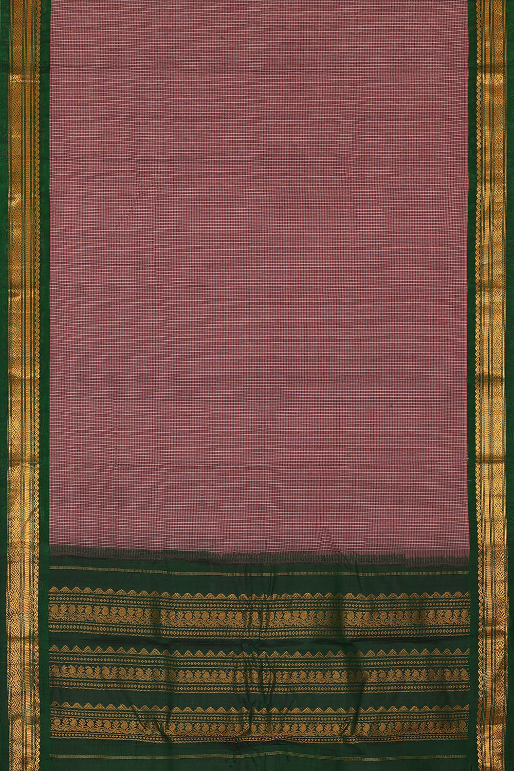 Image of Purple Cotton Gadwal Saree