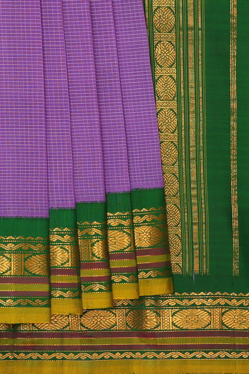 Image of Lavender Cotton Gadwal Saree