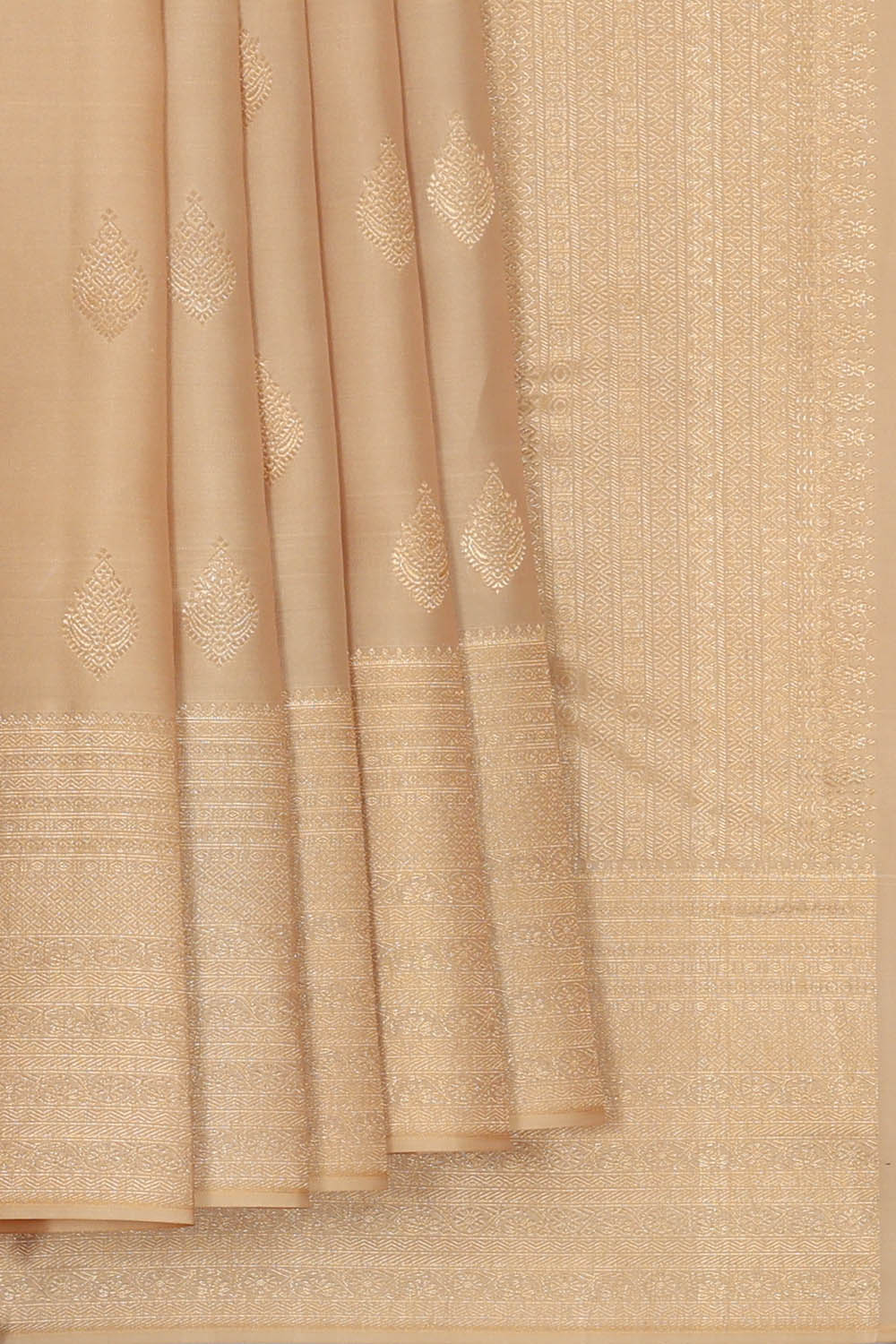 Image of Kanchipattu Silk Beige Saree