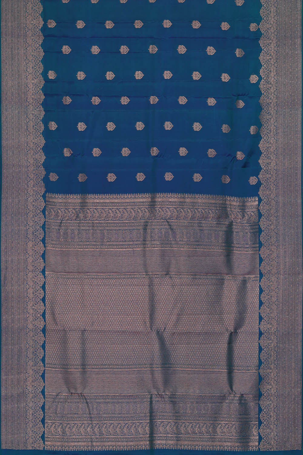 Image of Kanchipattu Silk Blue Saree