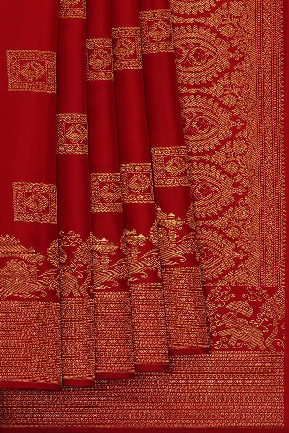 Image of Kanchipattu Silk Red Saree