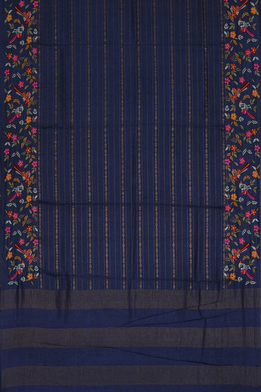 Image of Tussar Silk Blue Saree