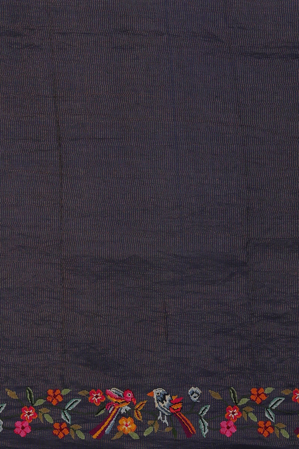 Image of Tussar Silk Blue Saree