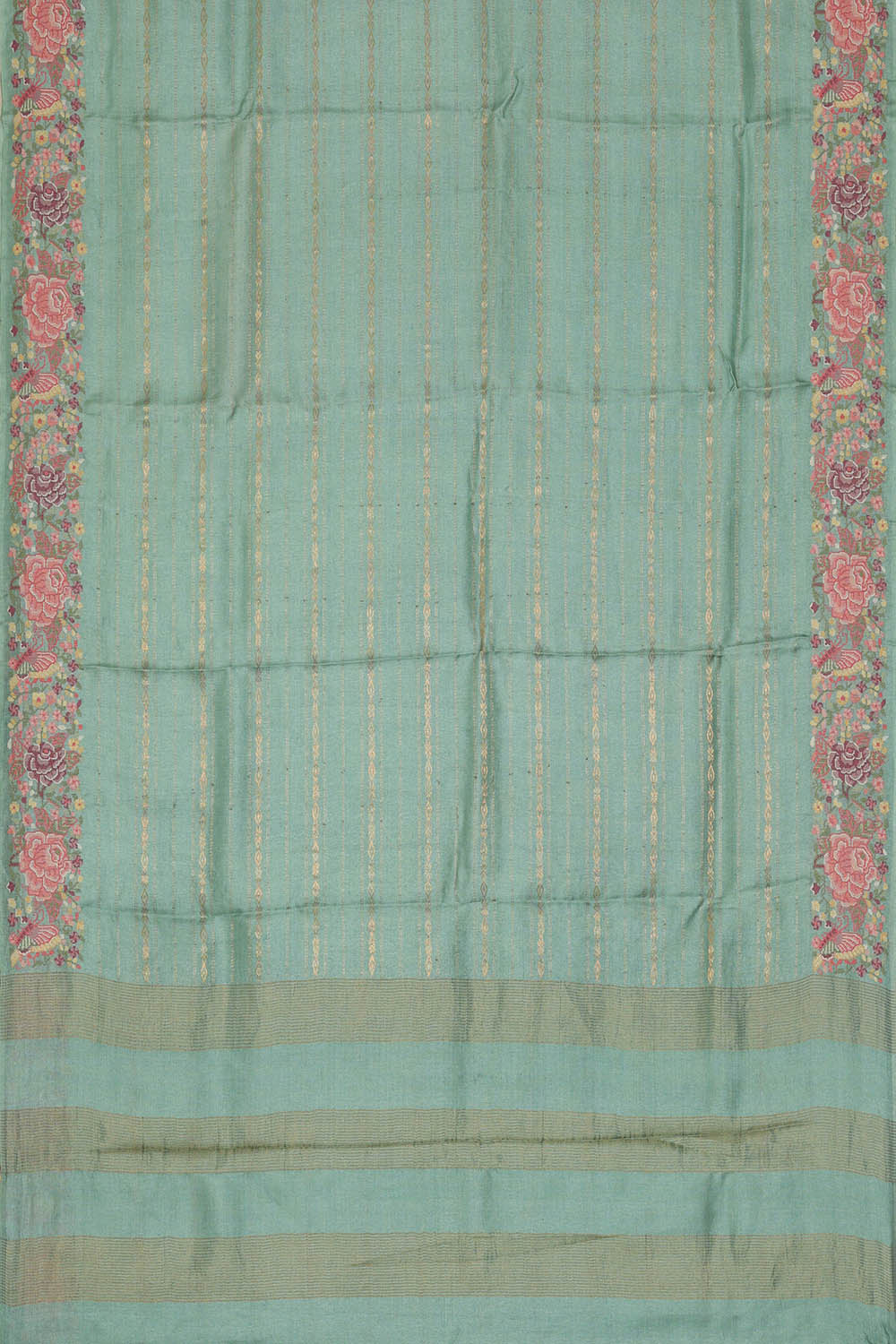 Image of Tussar Silk Pastel Blue Saree
