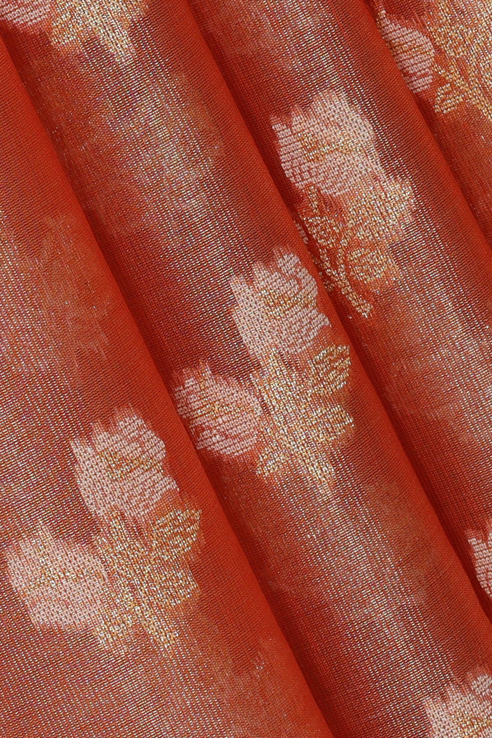 Image of Peach-Pink Banarasi Chiniya Silk Saree
