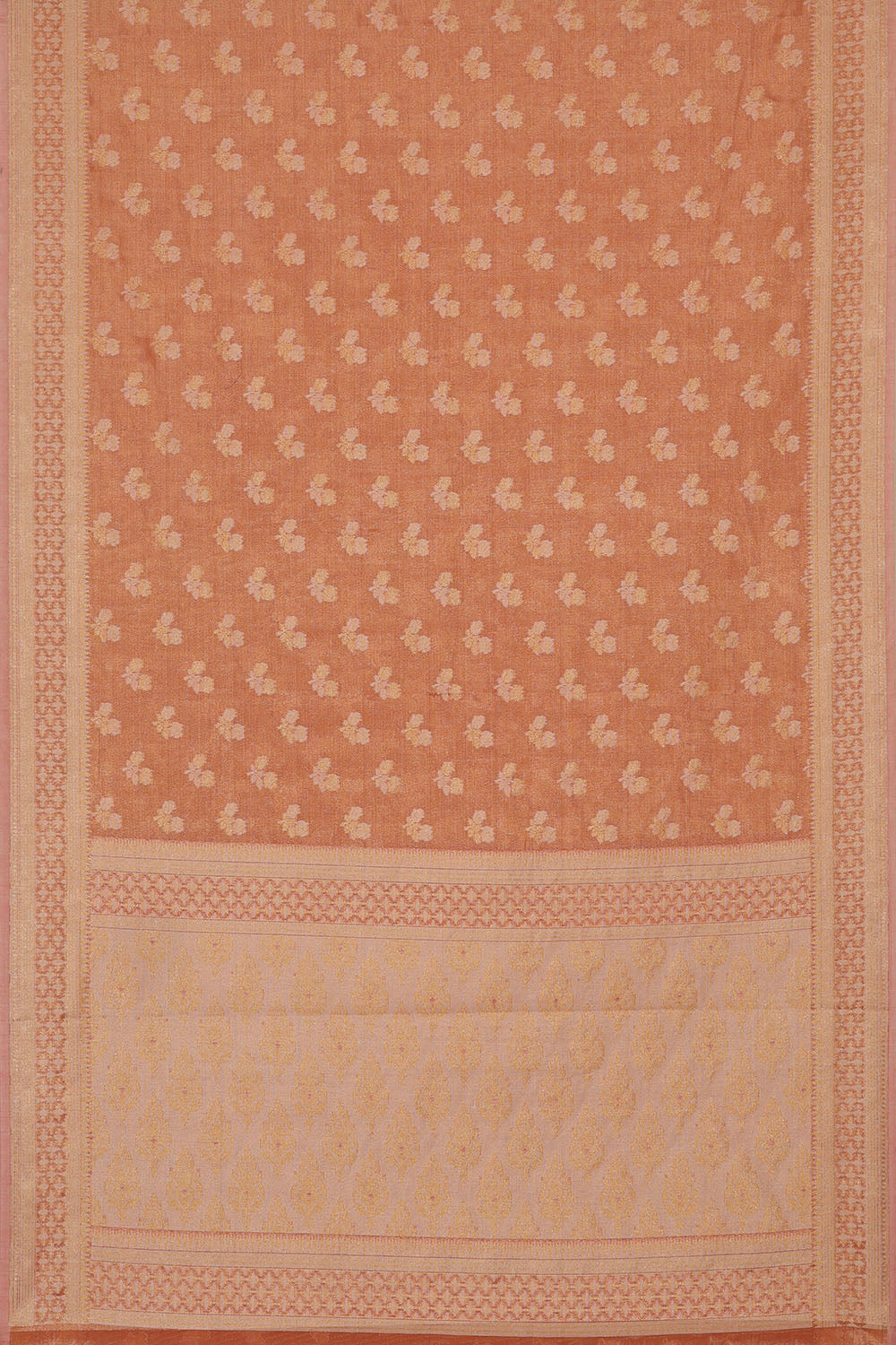 Image of Peach-Pink Banarasi Chiniya Silk Saree