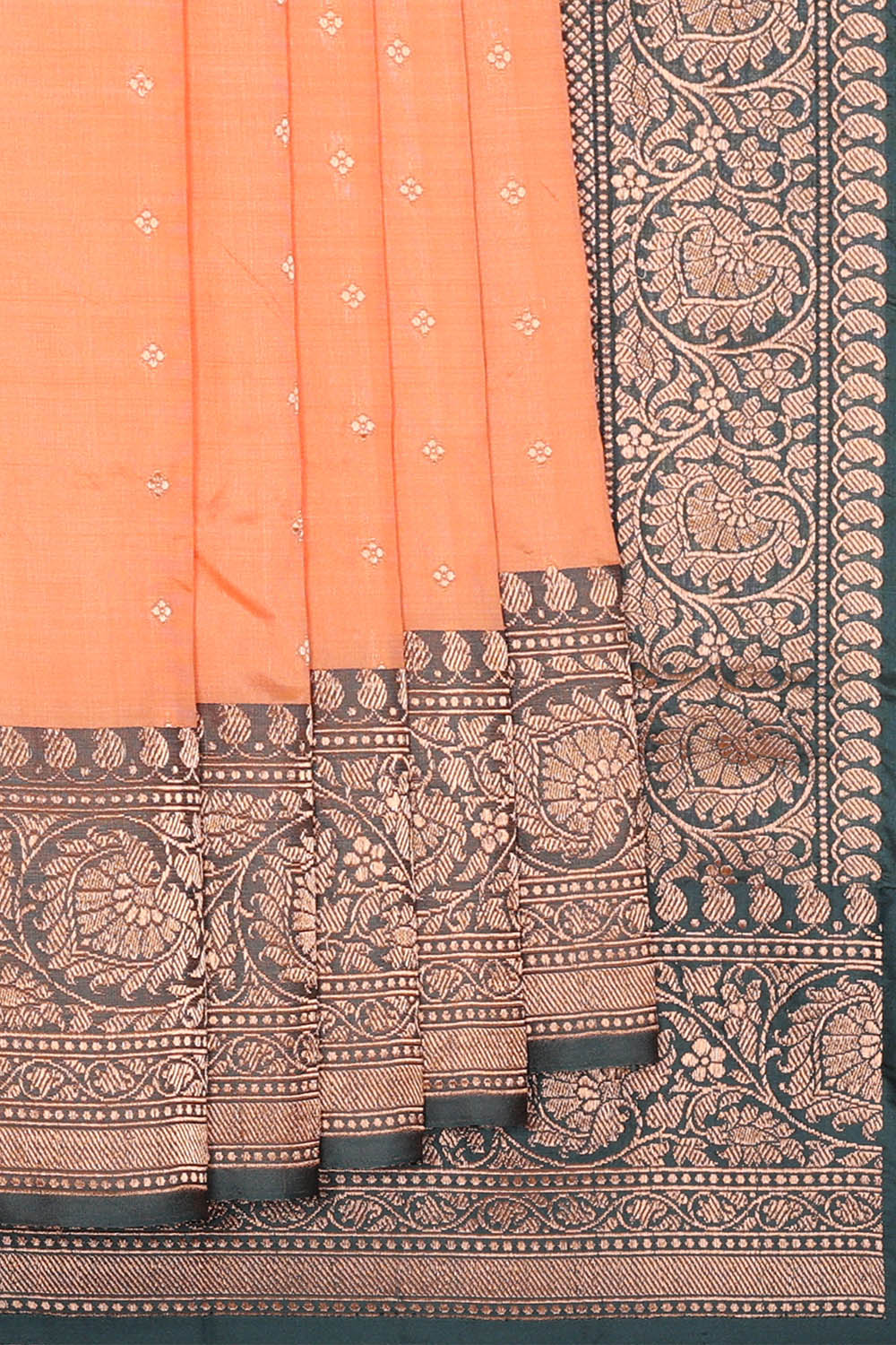Image of Banarasi Silk Peach Saree
