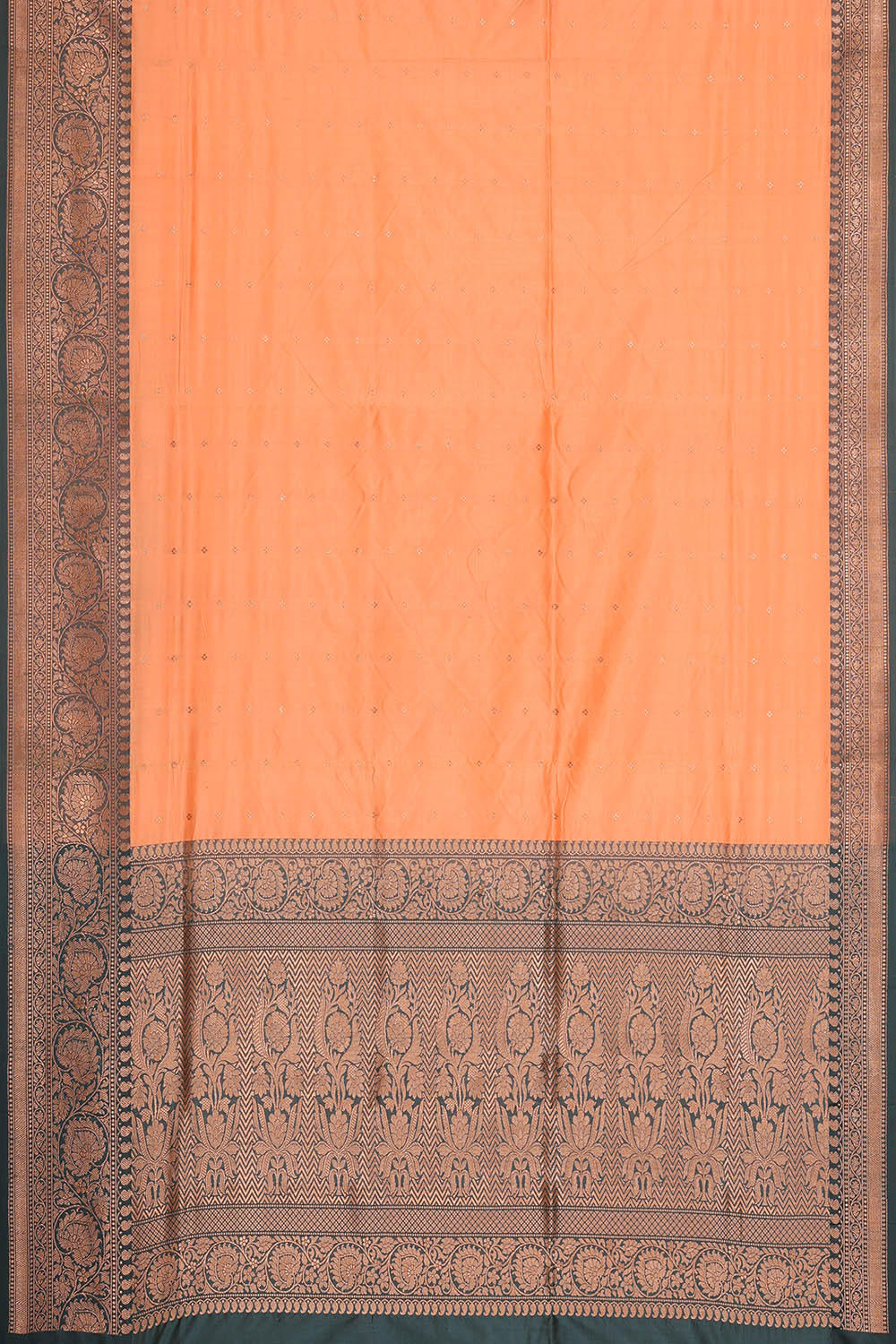 Image of Banarasi Silk Peach Saree