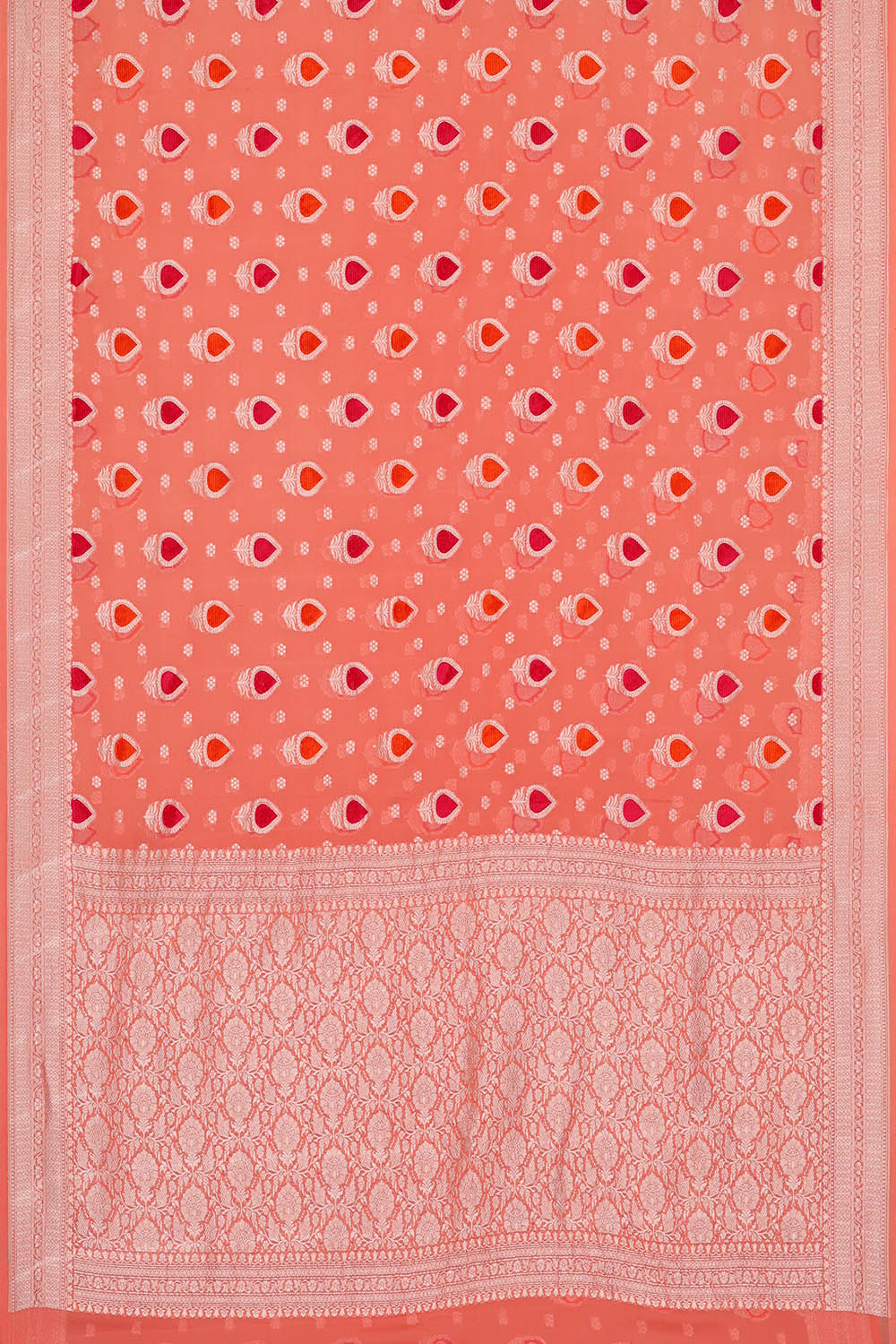 Image of Banarasi Georgette Peach Saree