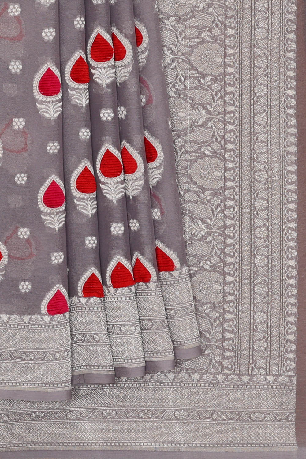 Image of Banarasi Georgette Grey Saree