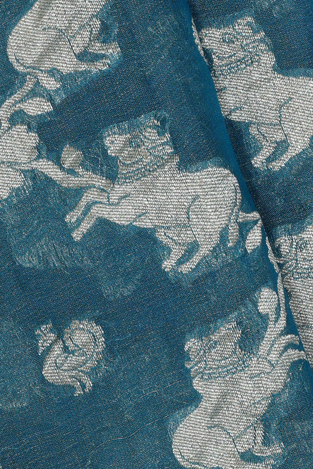 Image of Banarasi Georgette Teal Grey Saree