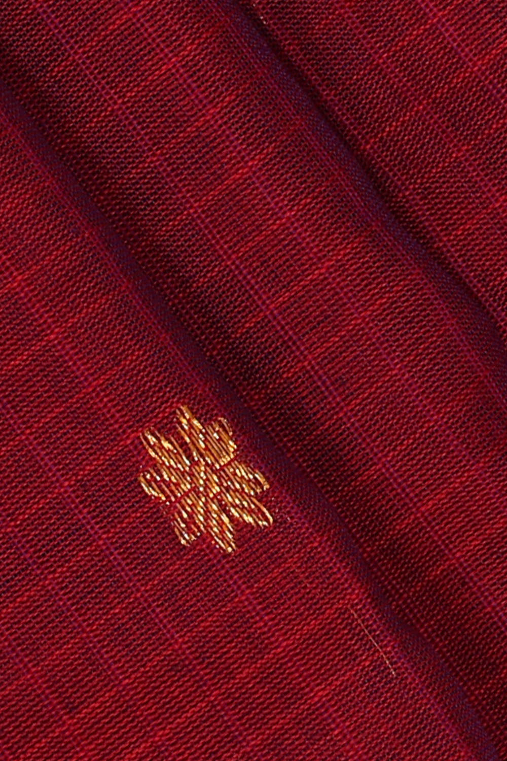 Image of Maroon Gadwal Silk Cotton Saree