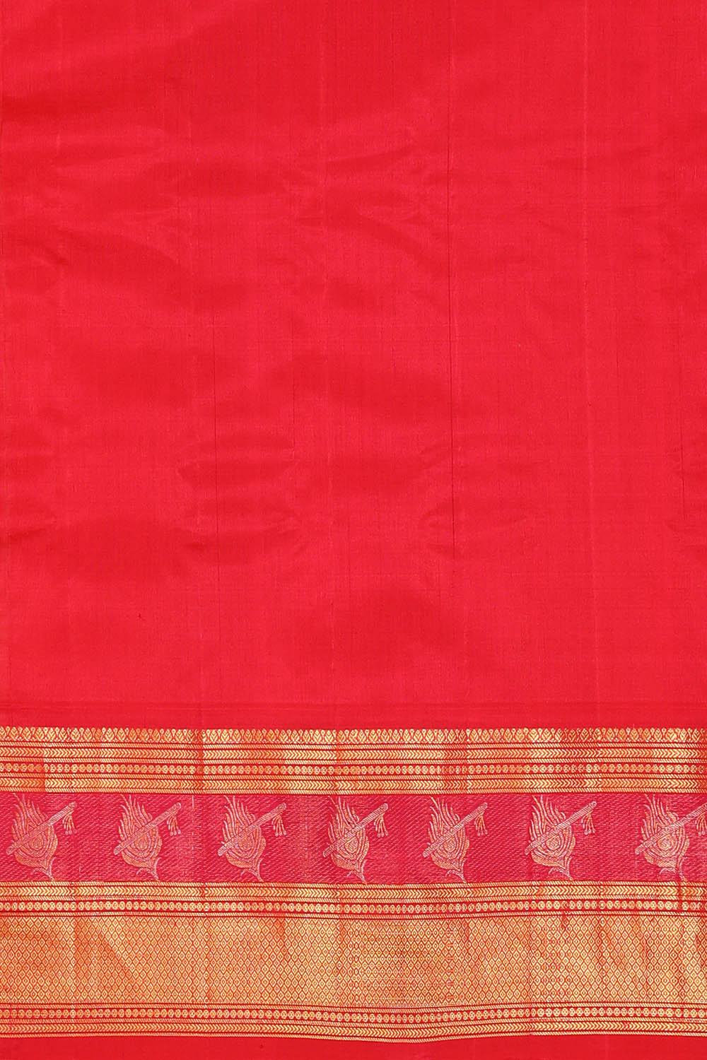 Image of Gadwal Silk Orange Saree