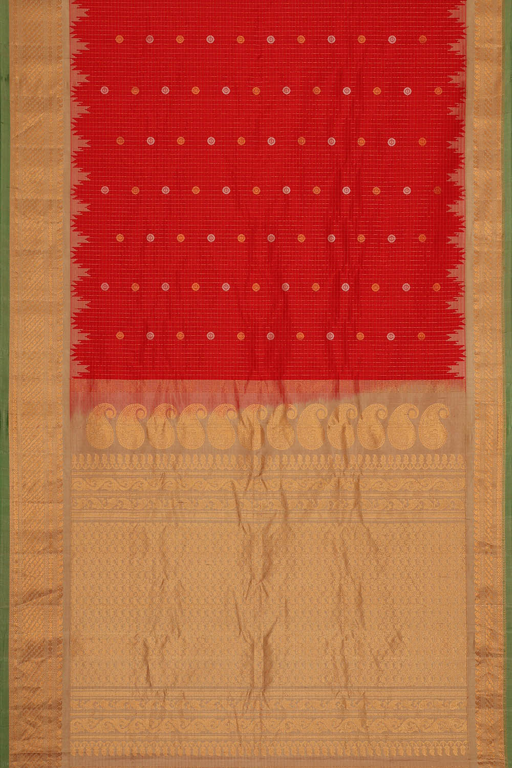 Image of Gadwal Silk Red Saree