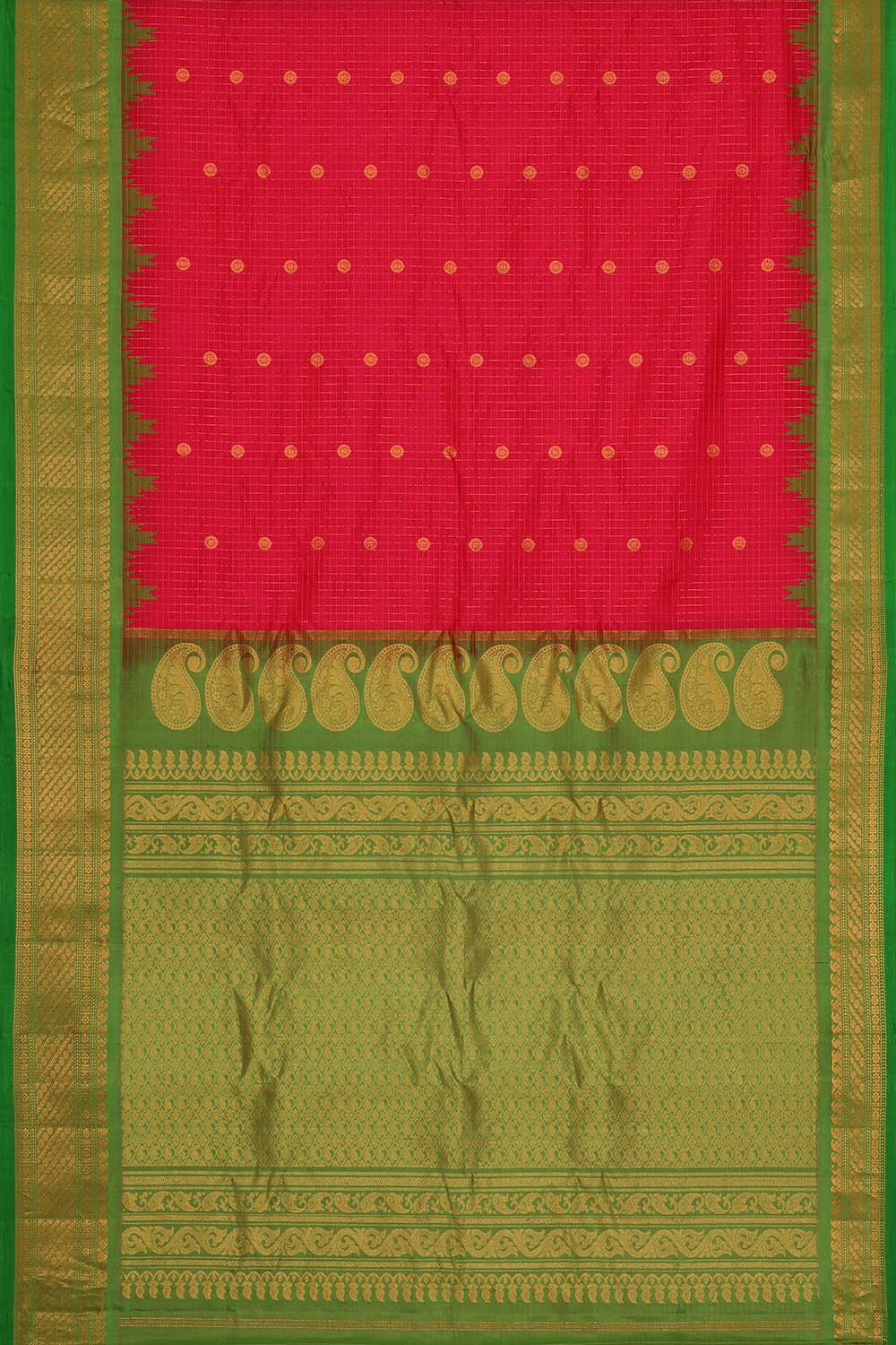 Image of Gadwal Silk Pink Saree