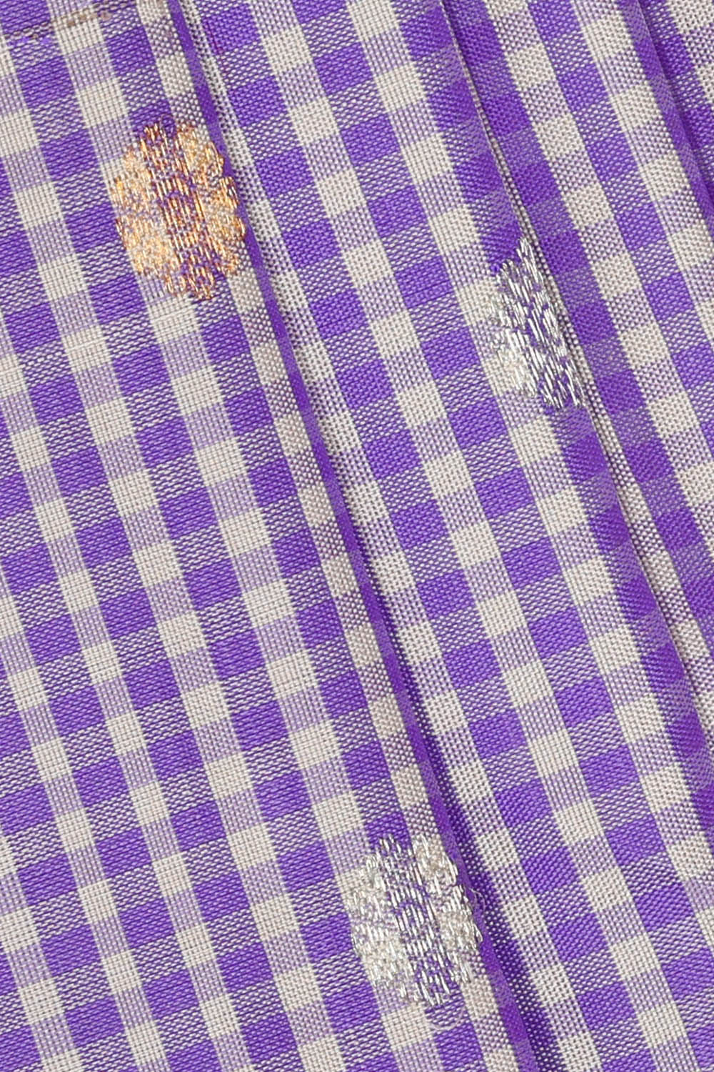 Image of Gadwal Silk Purple and White Saree
