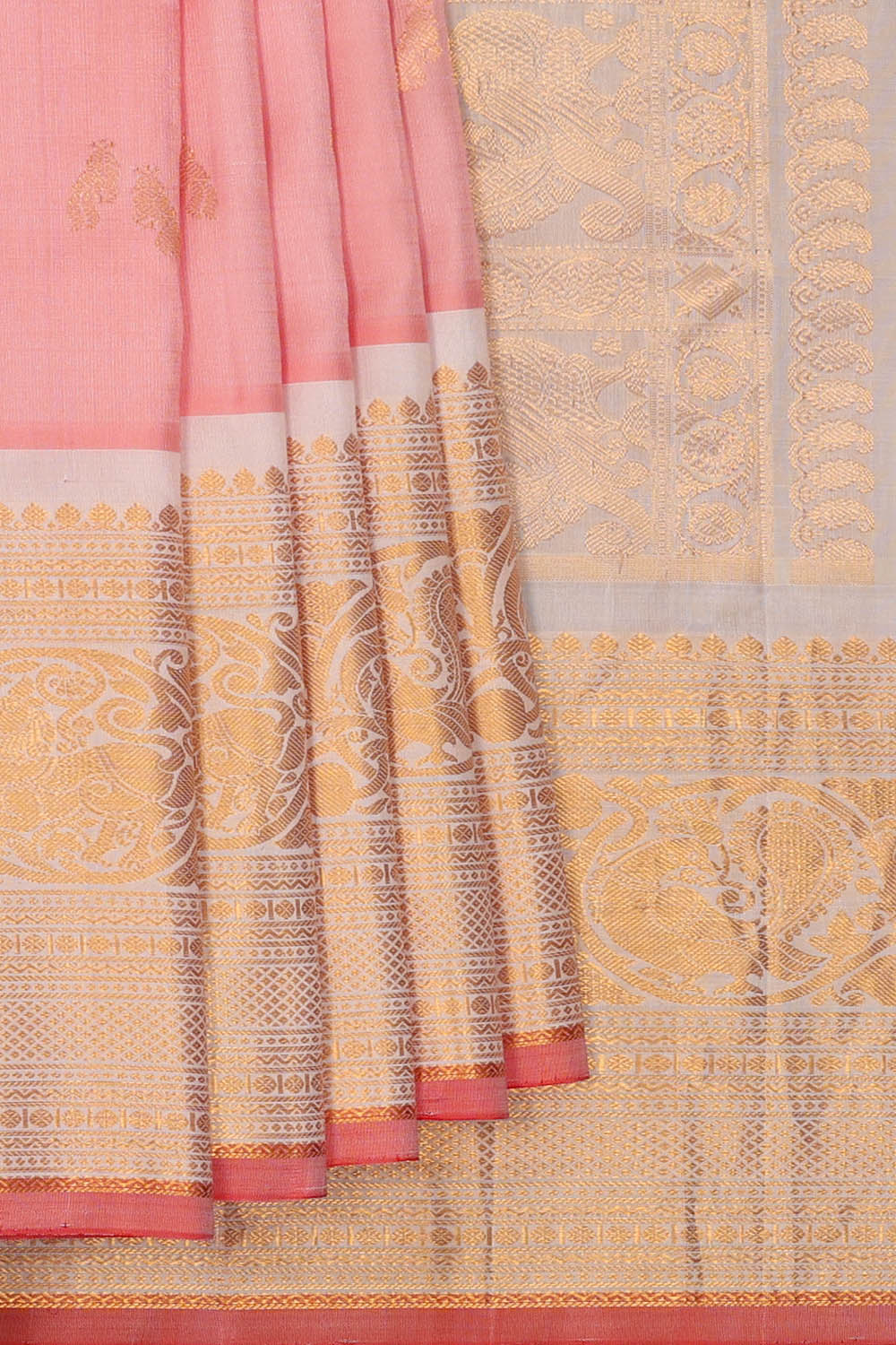 Image of Gadwal Silk Light Pink Saree