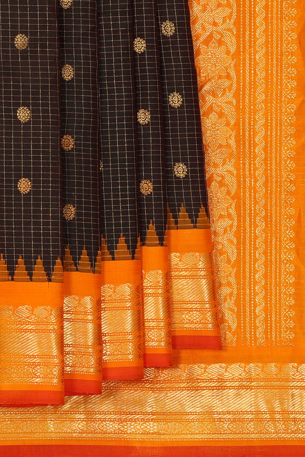 Image of Gadwal Silk Black Saree