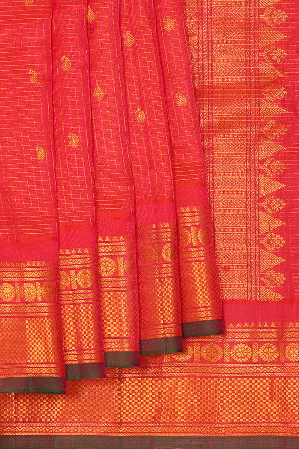 Image of Gadwal Silk Pink Saree