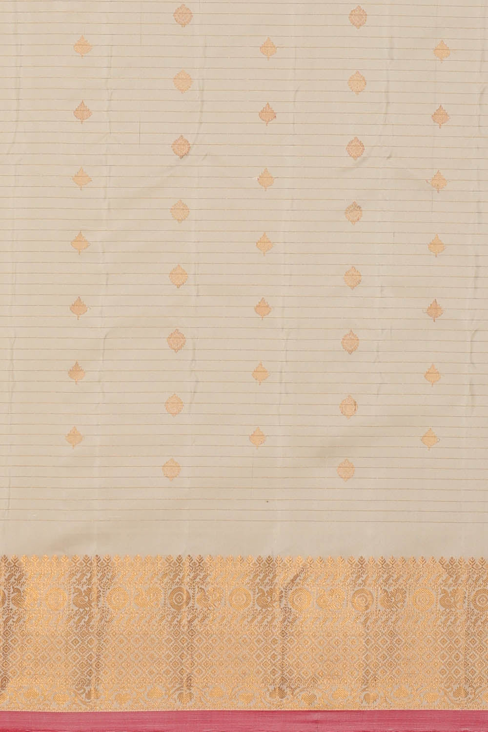 Image of Gadwal Silk Cream Saree