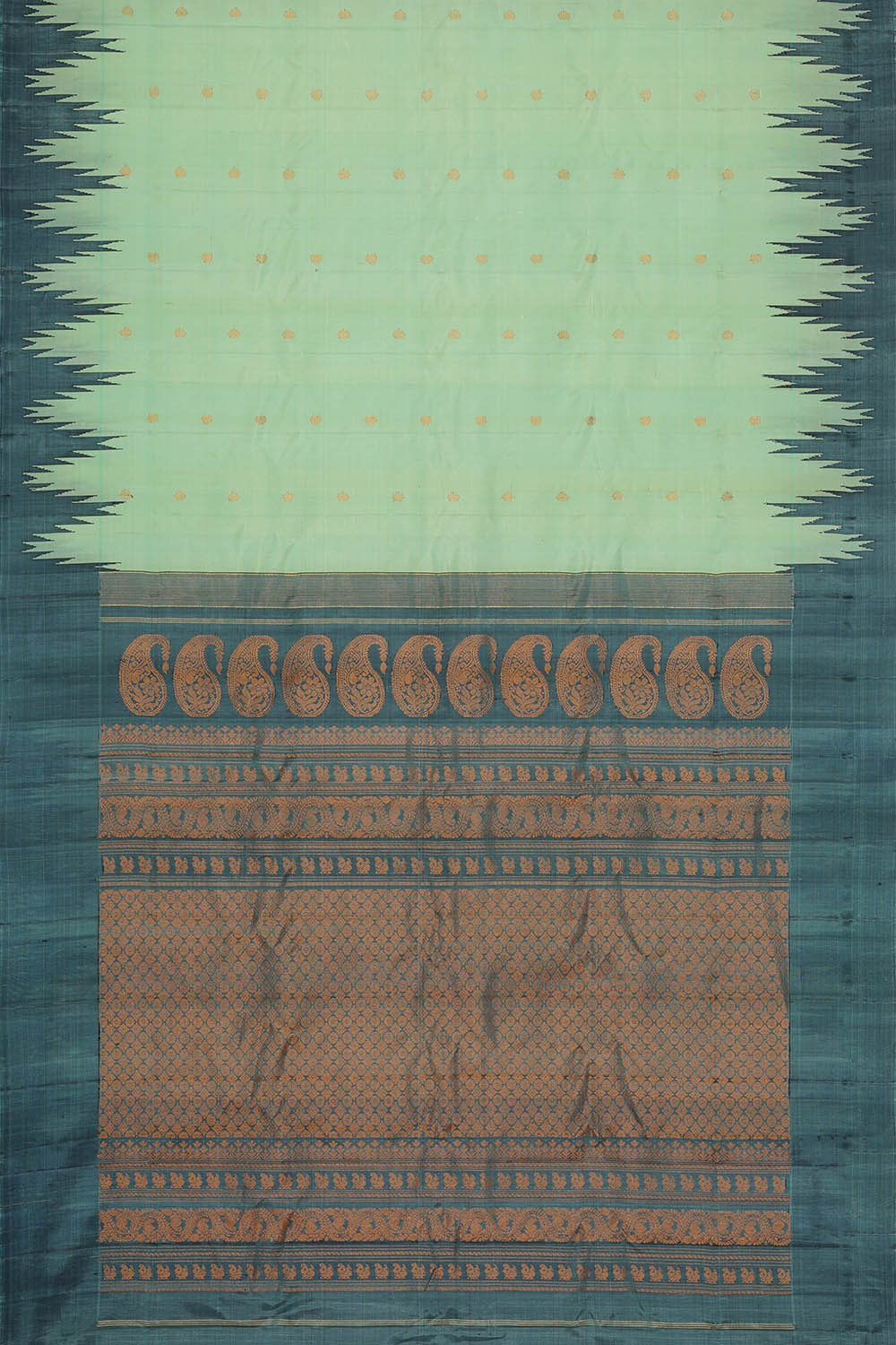 Image of Gadwal Silk Mint Green Saree