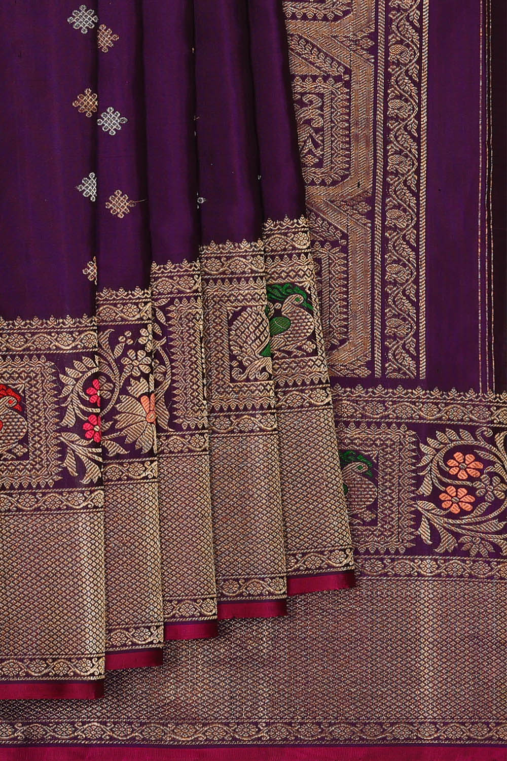 Image of Gadwal Silk Violet Saree