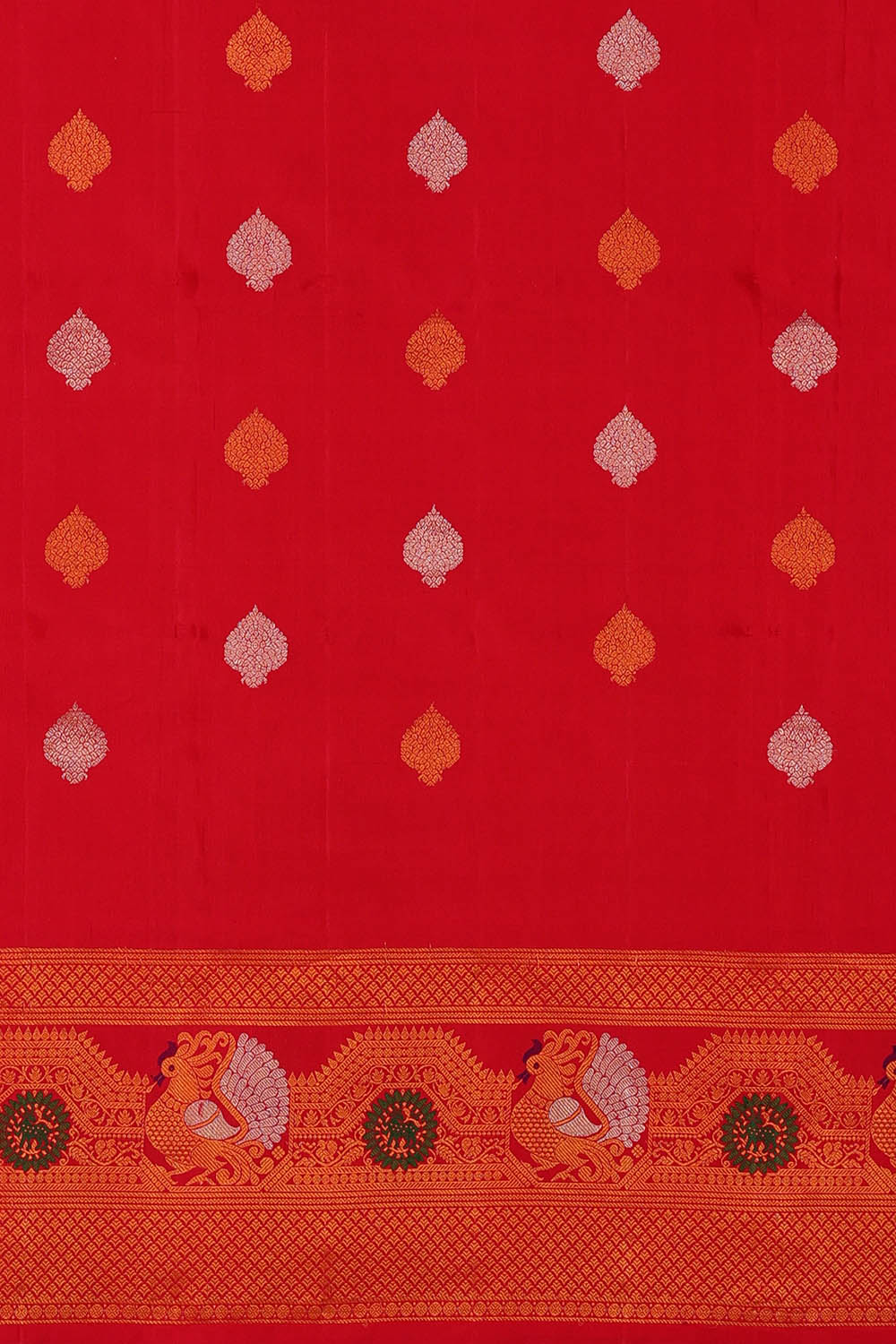 Image of Onion-Pink Gadwal Silk Saree