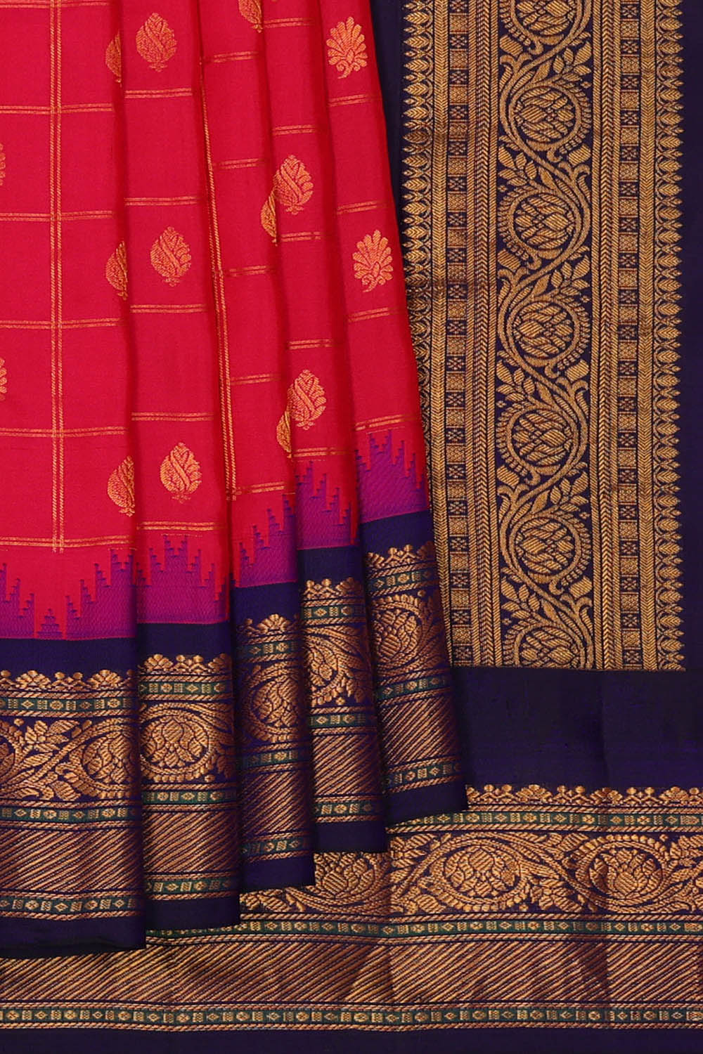 Image of Gadwal Silk Pink Saree