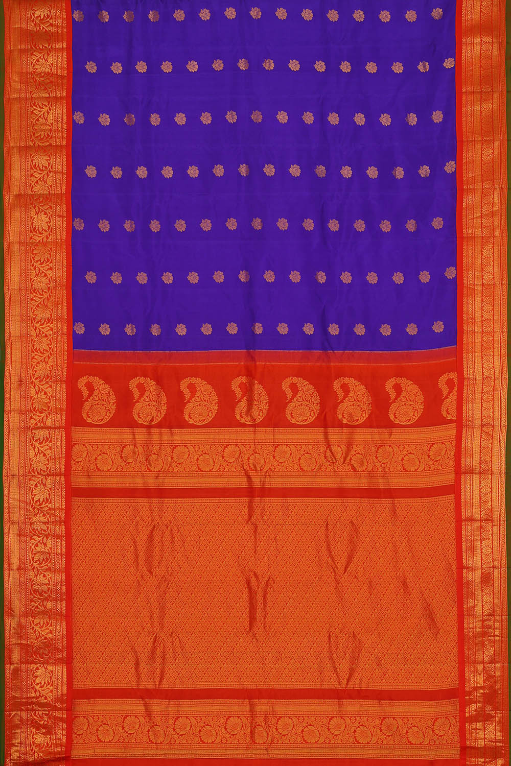 Image of Gadwal Silk Blue Saree