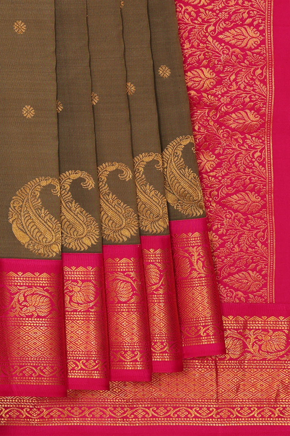 Image of Gadwal Silk Grey Saree